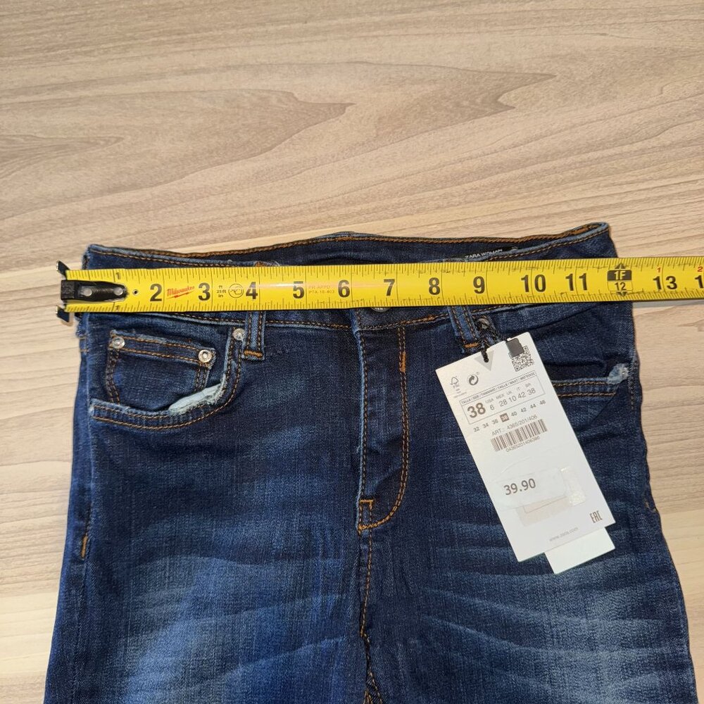 NWT Zara Woman Dark Wash Blue Denim Skinny Jeans Women's 2 - Picture 4 of 7